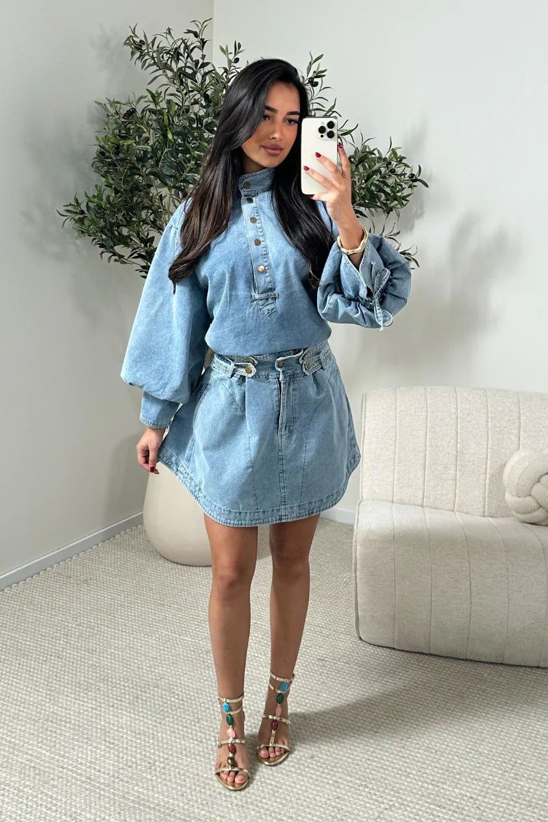 Denim Valenne Dress - Light Blue