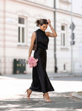 Amara Satin Dress – Black