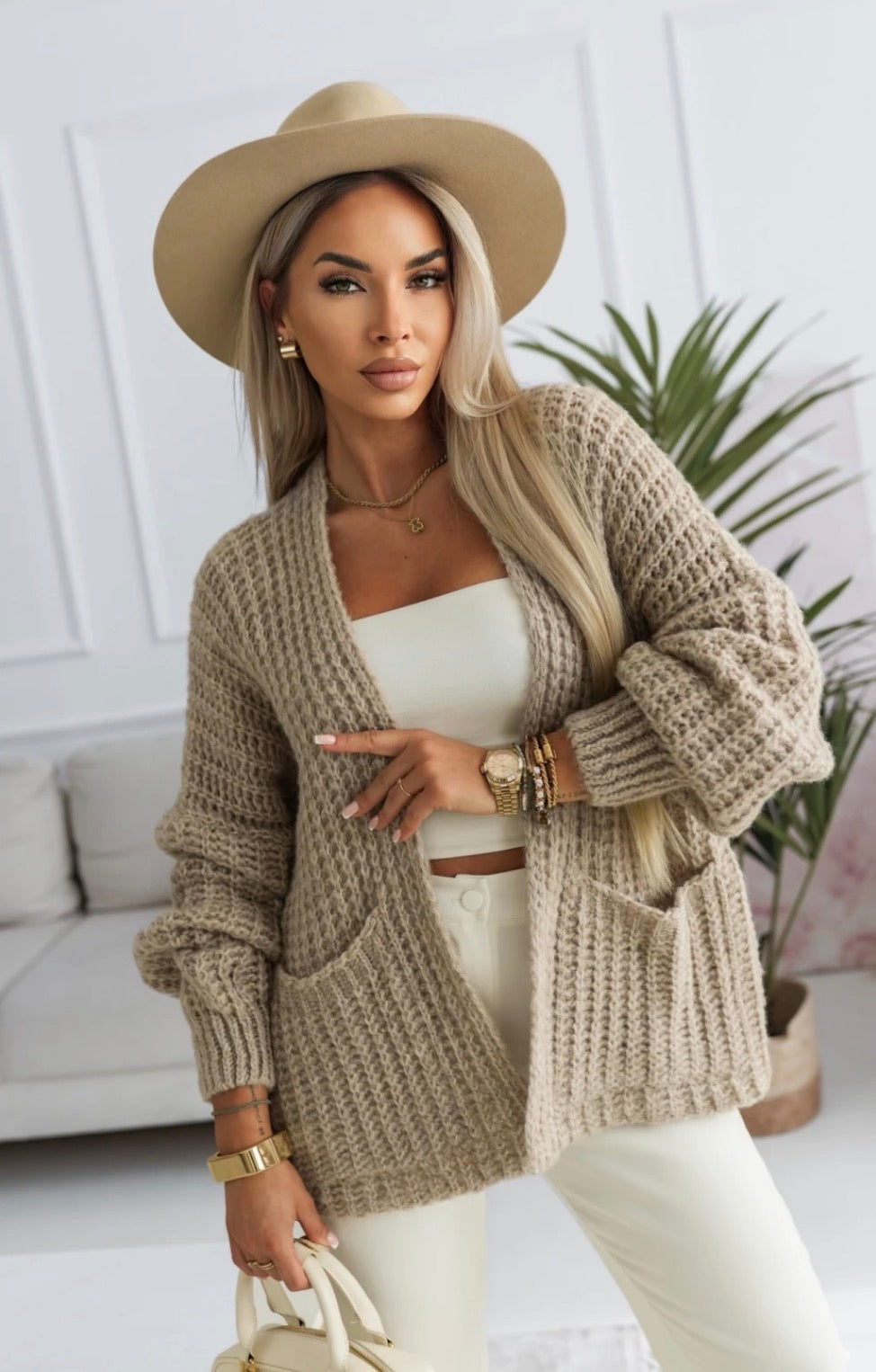 Kardigan Cozy Chic – Beż