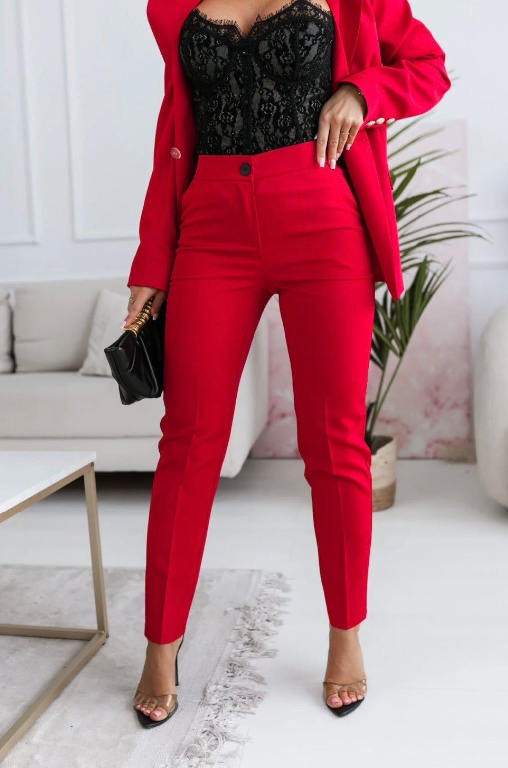 Velmor Trousers - Red Elegance Stretch