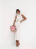 Satin Amara Dress – Cream