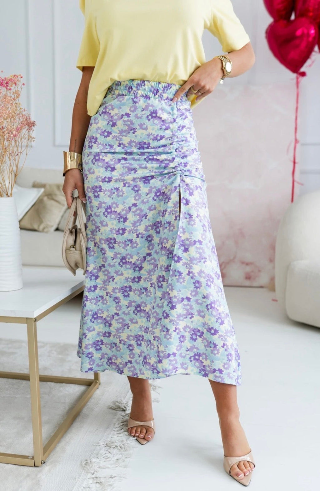 Floral Chic Skirt – Lilac Print