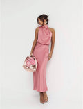Satin Amara Dress – Powder Pink