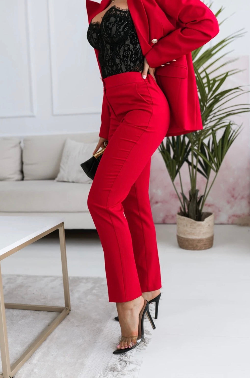 Velmor Trousers - Red Elegance Stretch