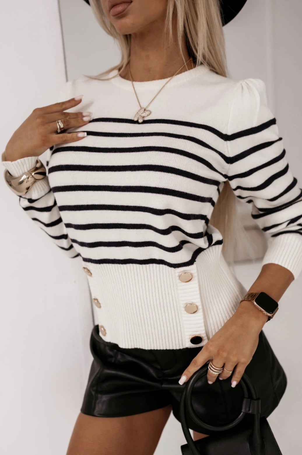 Sweter w stylu francuskim – paski