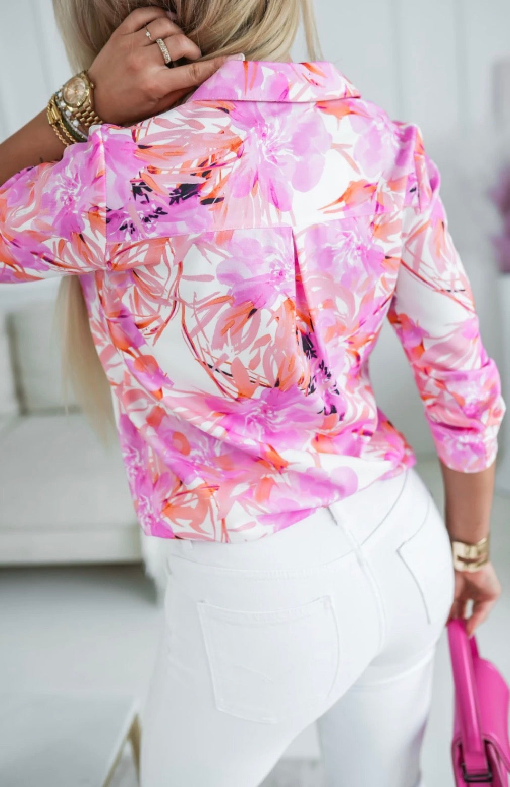 Fiora Shirt – Pink and Orange